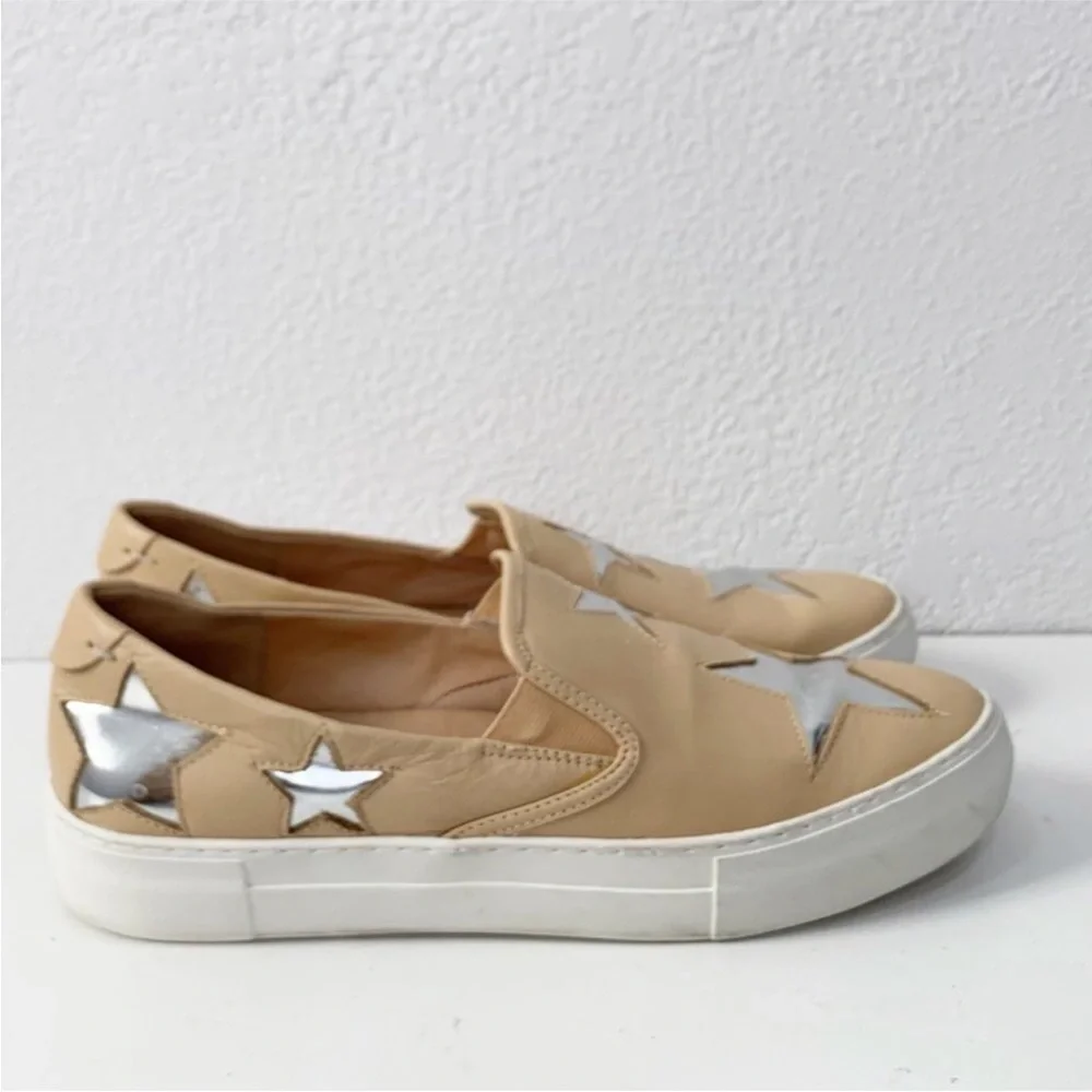 J/Slides NYC‎ Star Platform Leather Slip-On Sneakers Size 10